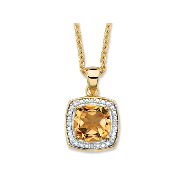 Pendant Only 14K Yellow Gold 3-Stone Madeira Citrine Journey Pendant No Chain 